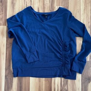 Simply Vera Vera Wang Navy V-Neck Pullover Sweatshirt